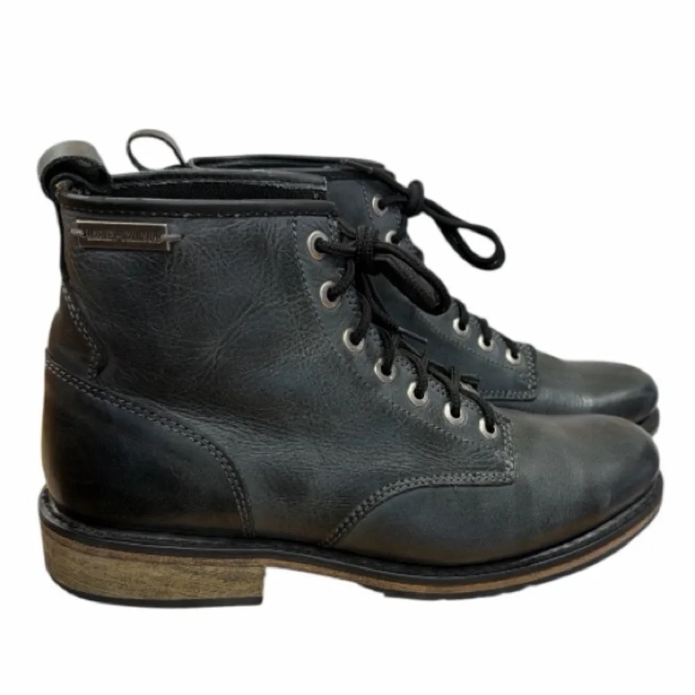 Harley Davidson Joshua Mens Double Tone Black Chukka Leather Biker Boots Sz 10.5
